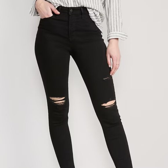 Old Navy High-Waisted Rockstar Super-Skinny Jeans Distressed - 12 - Picture 1 of 5
